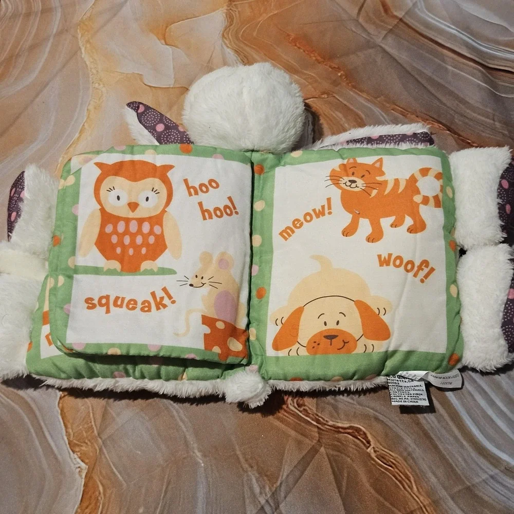 Baby Ganz Cuddly Book Bunny Plush Cloth Crinkle Activity Book BG3231
